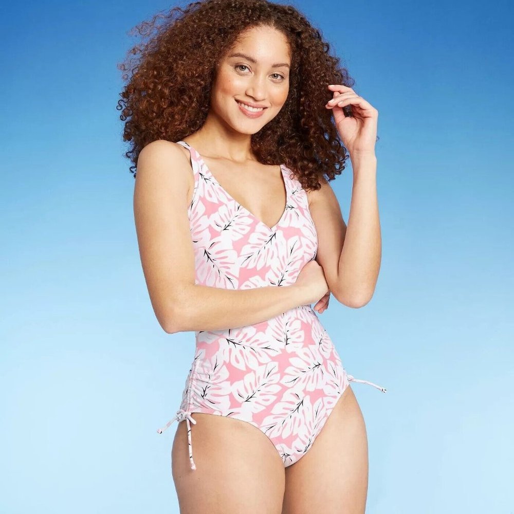Women's Cross Back Side-Tie Medium Coverage One Piece Swimsuit - Kona Sol Sz XL